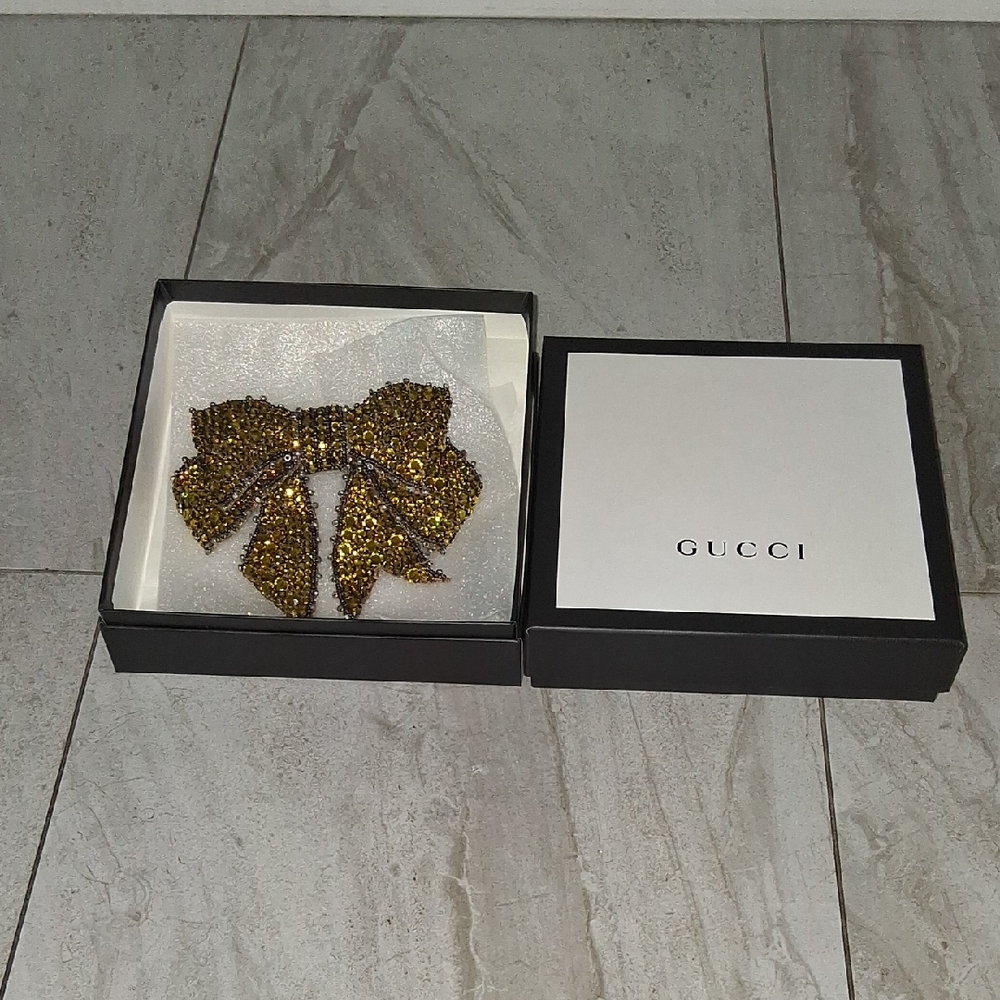 Gucci Women's Blue and Gold Embellished Mules - Picture 5 of 8